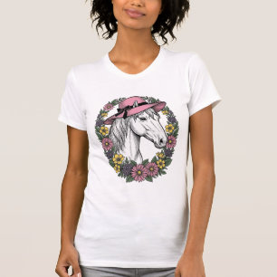 T-shirt Conception de vecteur d'art de portrait de cheval 