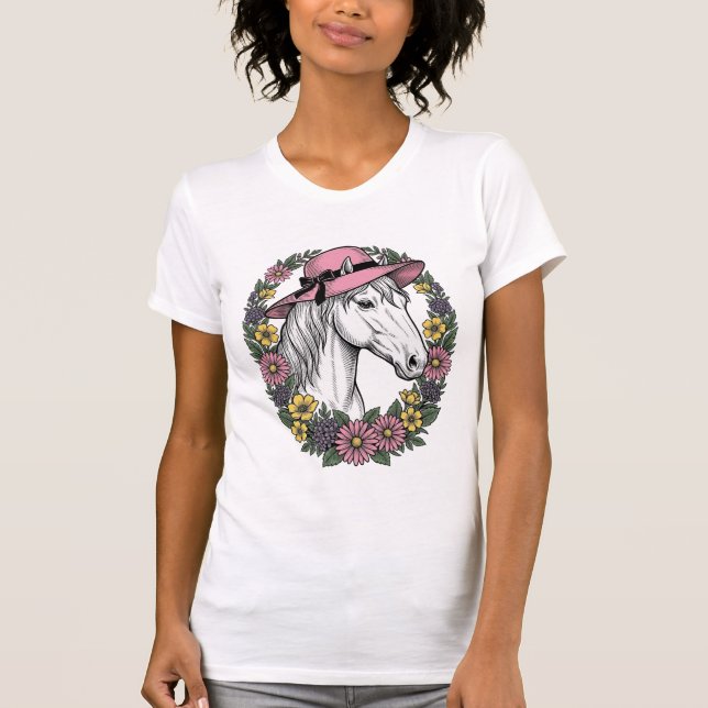 T-shirt Conception de vecteur d'art de portrait de cheval  (Devant)