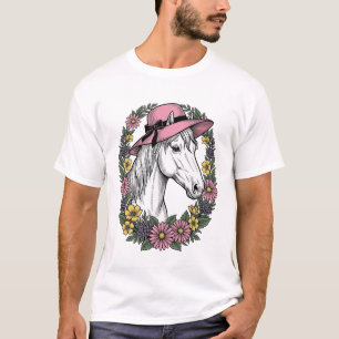 T-shirt Conception de vecteur d'art de portrait de cheval 