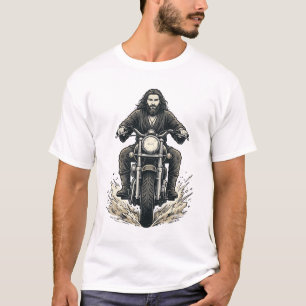 T-shirt Conception de vecteur de cavalier de moto de gravu