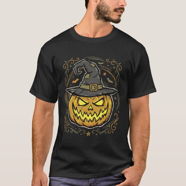 T-shirt Conception de vecteur de chapeau de sorcière de ci (Devant)