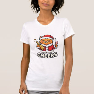 T-shirt Conception de vecteur de chat de Noël Cheers