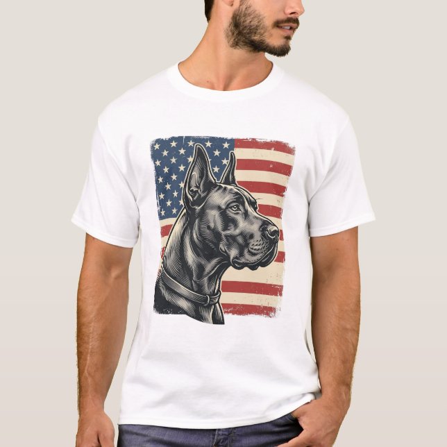 T-shirt Conception de vecteur de drapeau patriotique Grand (Devant)
