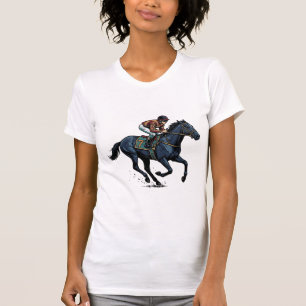 T-shirt Conception de vecteur de jockey de course de cheva