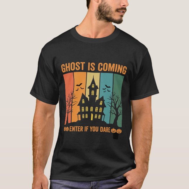 T-shirt Conception de vecteur de maison hantée par des fan (Devant)