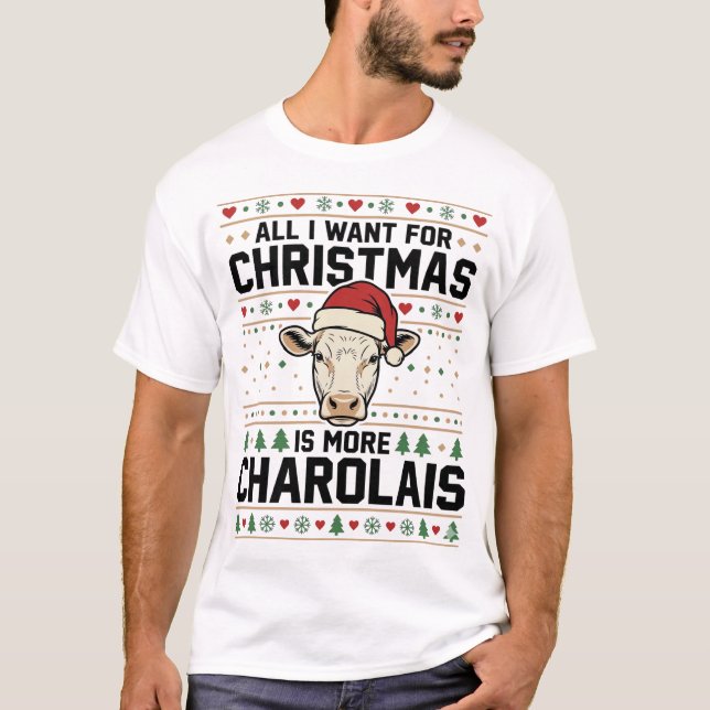 T-shirt Conception de vecteur de pull moche de vache de No (Devant)