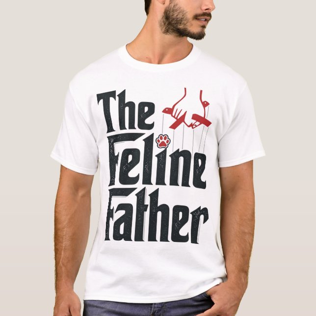 T-shirt Conception de vecteur d'humour de chat de père fél (Devant)