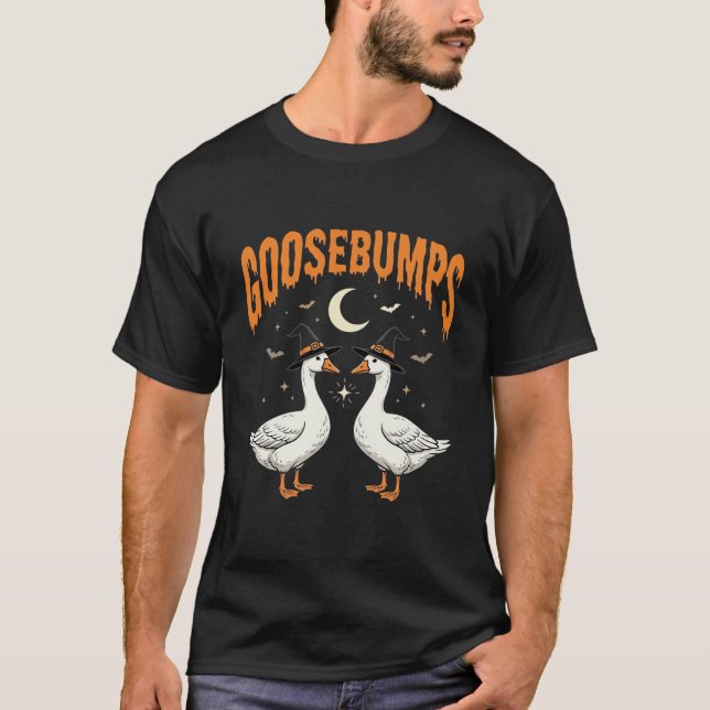 T-shirt Conception de vecteur d'oie de sorcière d'Hallowee (Devant)