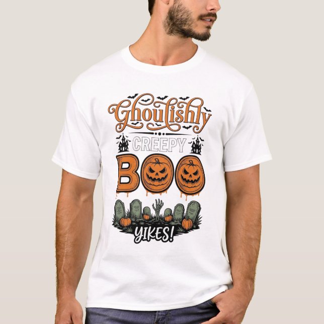 T-shirt Conception de vecteur effrayant mignon de petit Bo (Devant)