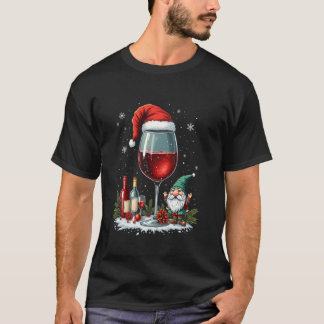 T-shirt conception de verre à vin de Noël