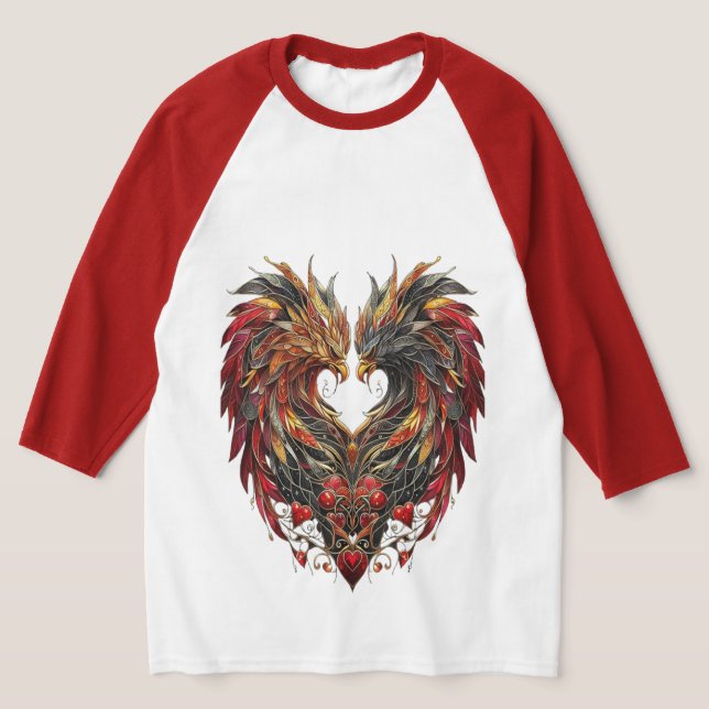 T-shirt Conception de verre de tôle dragon enchâssée (Poser)