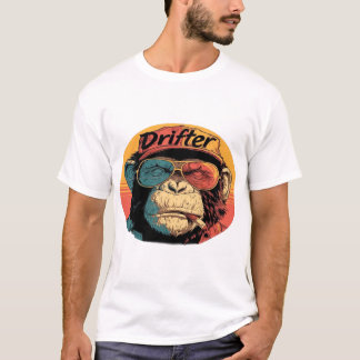 T-shirt Conception de vêtements de rue pour singe rétro dr