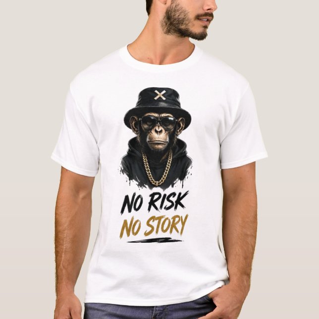 T-shirt Conception de vêtements de rue singe sans risque,  (Devant)