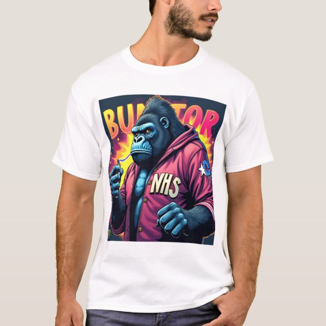 T-shirt Conception de vêtements urbains Graffiti Gorilla (Devant)