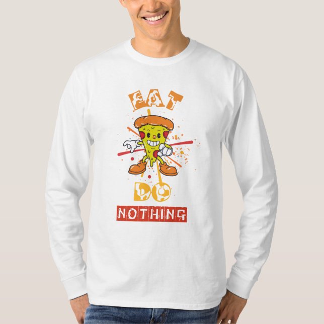 T-shirt Conception de Vibes de pizza brillantes (Devant)