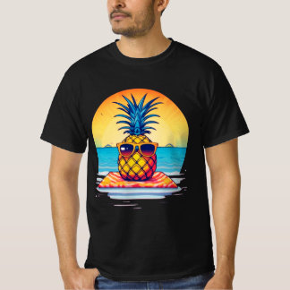 T-shirt Conception de vibes d'été de l'ananas réfrigéré,