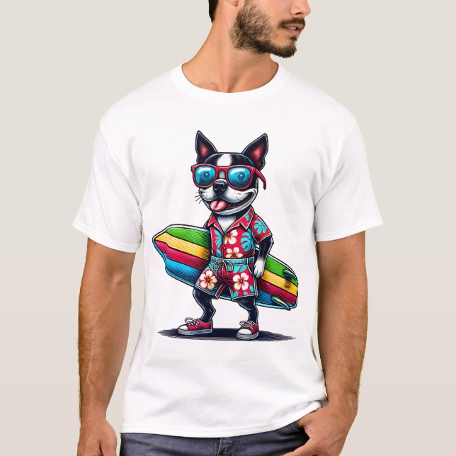 T-shirt Conception de vibrations de surfeur Bostie (Devant)