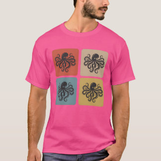 T-shirt Conception de vintage de pieuvre amis