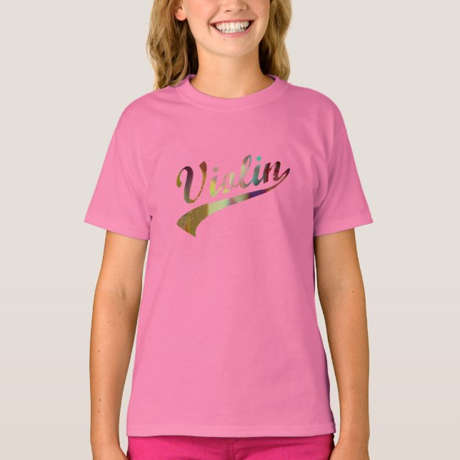 T-shirt Conception de violon par Leslie Harlow (Devant)