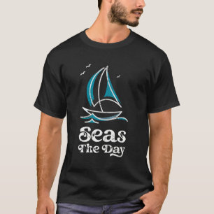T-shirt Conception De Voile Avec Mer Jour Pun Nautique Pou