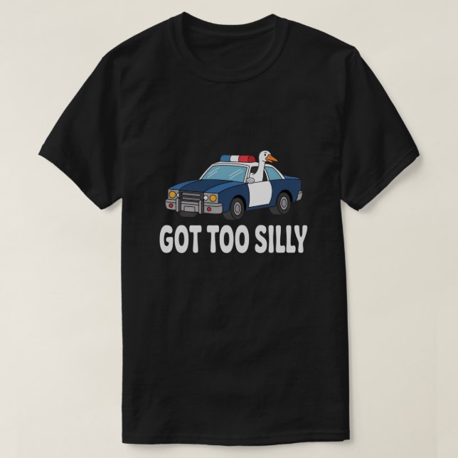 T-shirt Conception de voiture de police Funny Goose – Mème (Design devant)