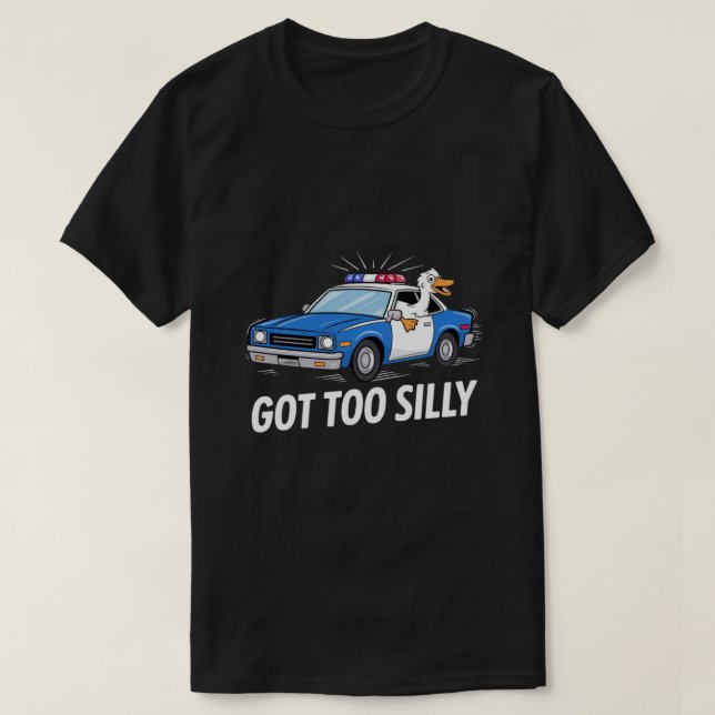 T-shirt Conception de voiture de police Funny Goose – Mème (Design devant)