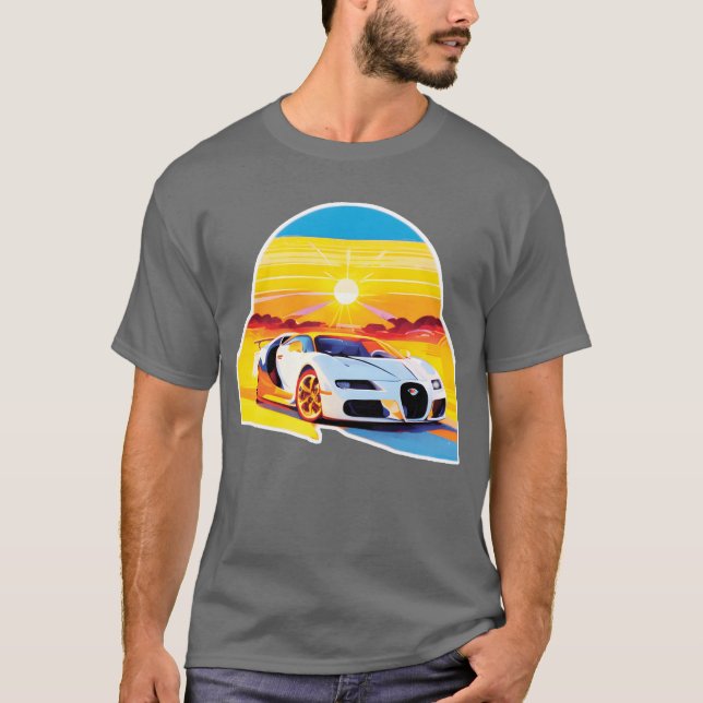 T-shirt Conception de voiture de sport rétro fille rétro (Devant)