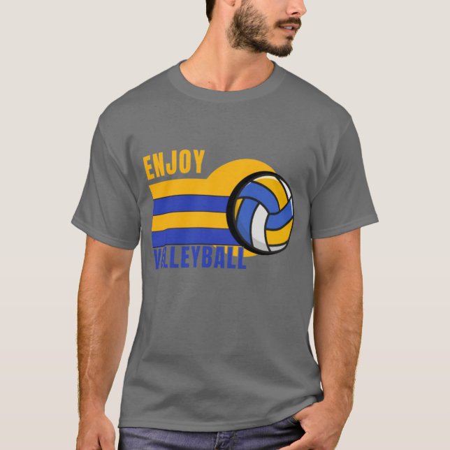 T-shirt Conception de volley-ball agréable (Devant)