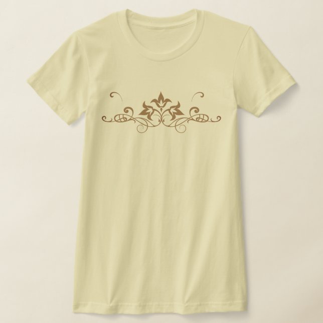 T-shirt Conception de volute florale symétrique ornée comp (Poser)