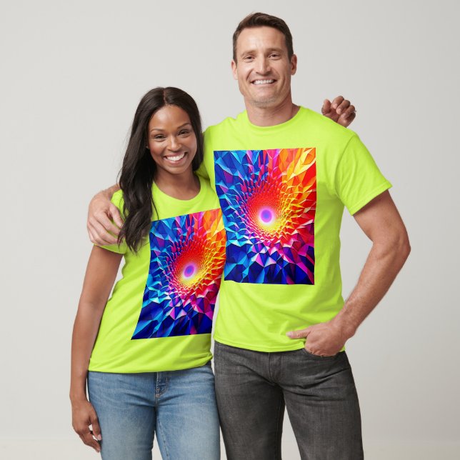 T-shirt Conception de vortex de couleur géométrique prisma (Unisexe)