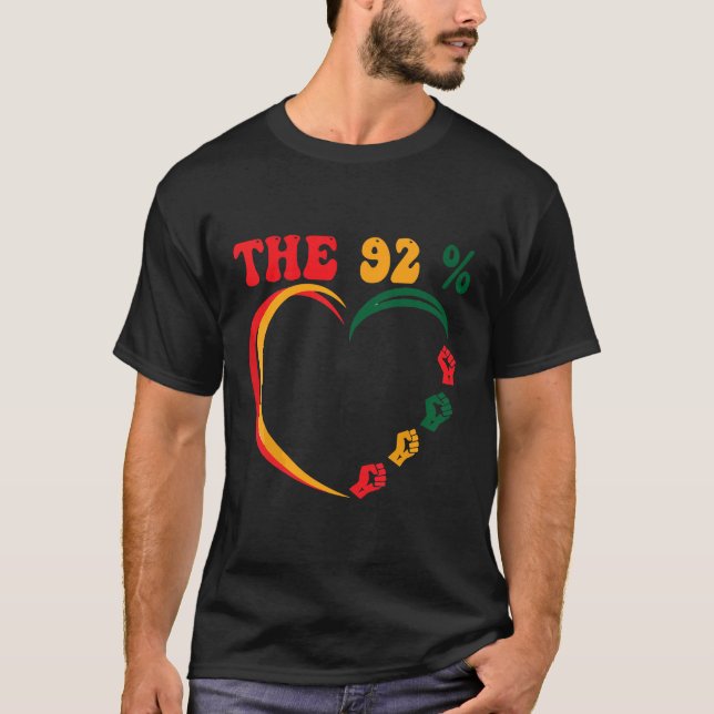 T-shirt Conception de vote pour femme noire à 92 pour cent (Devant)