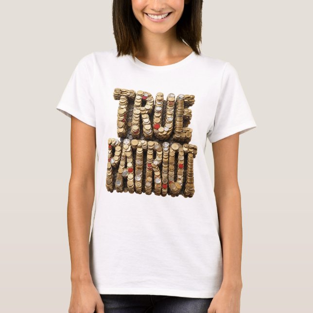 T-shirt Conception de VRAI PATRIOTE en argent brillant (Devant)