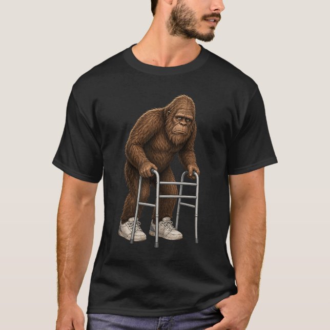 T-shirt Conception de Walker Bigfoot Sasquatch âgé drôle v (Devant)
