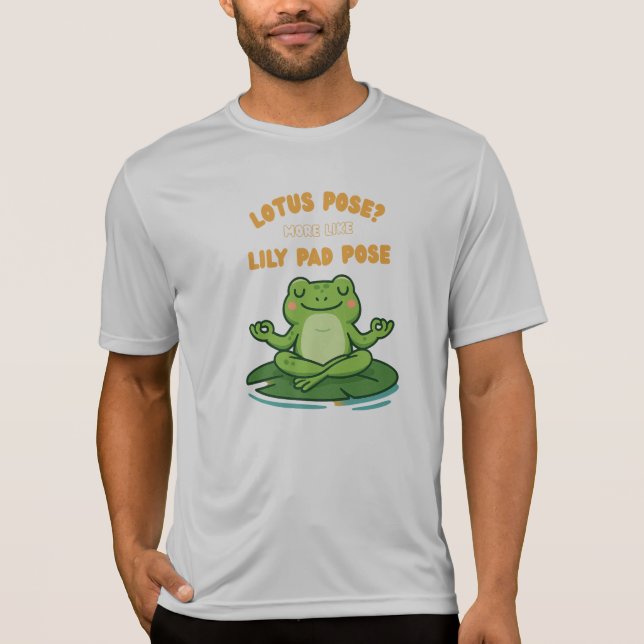 T-shirt Conception de yoga de dessin animé de grenouille d (Devant)