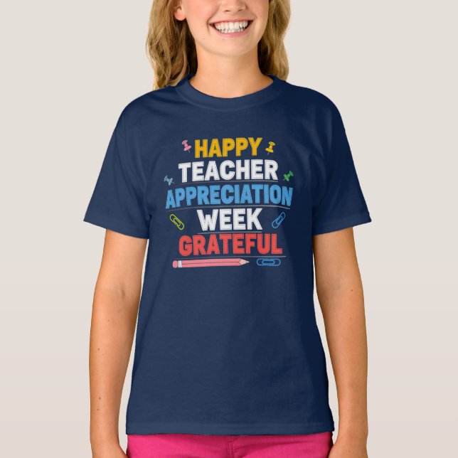T-shirt Conception d'école colorée et reconnaissante (Devant)