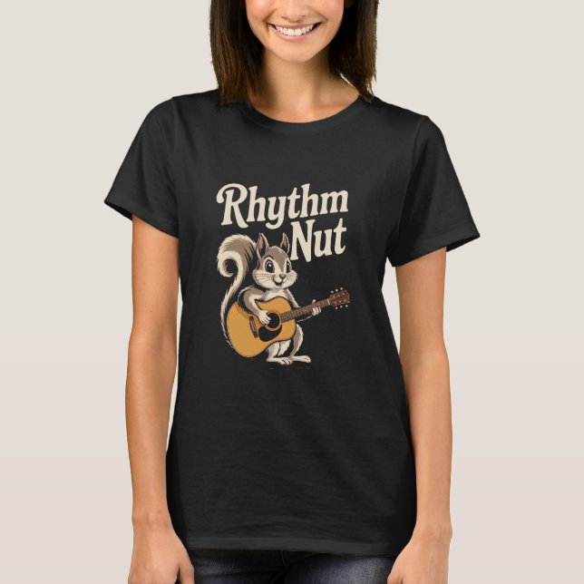 T-shirt Conception d'écrou de rythme de guitare d'écureuil (Devant)