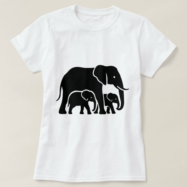 T-shirt conception d'éléphant de maman (Design devant)
