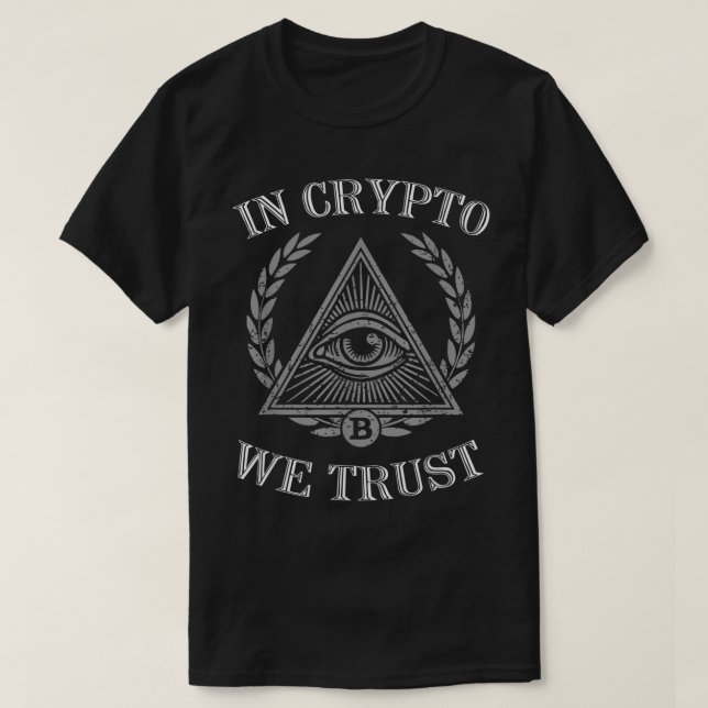T-shirt Conception d'emblème « En Crypto Nous Avons Confia (Design devant)