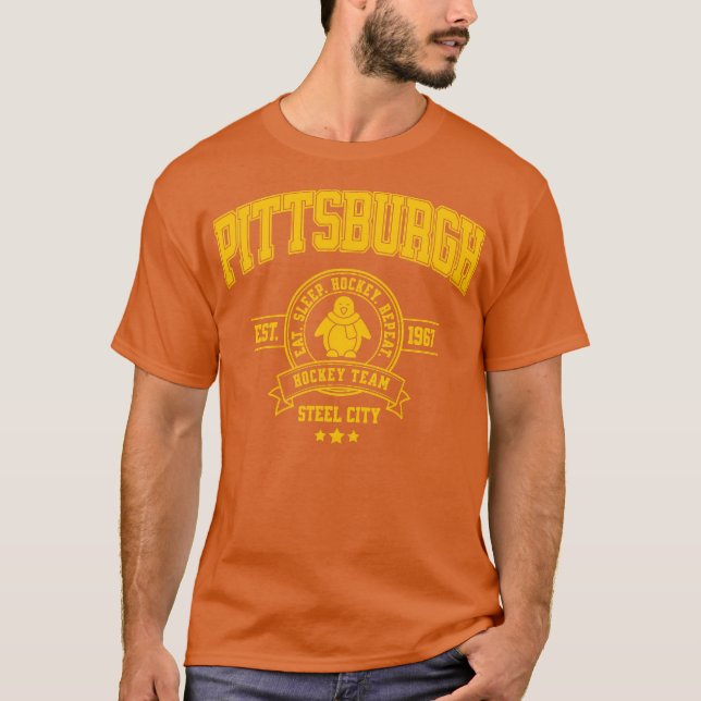 T-shirt Conception d'équipe de hockey de Pittsburgh (Devant)