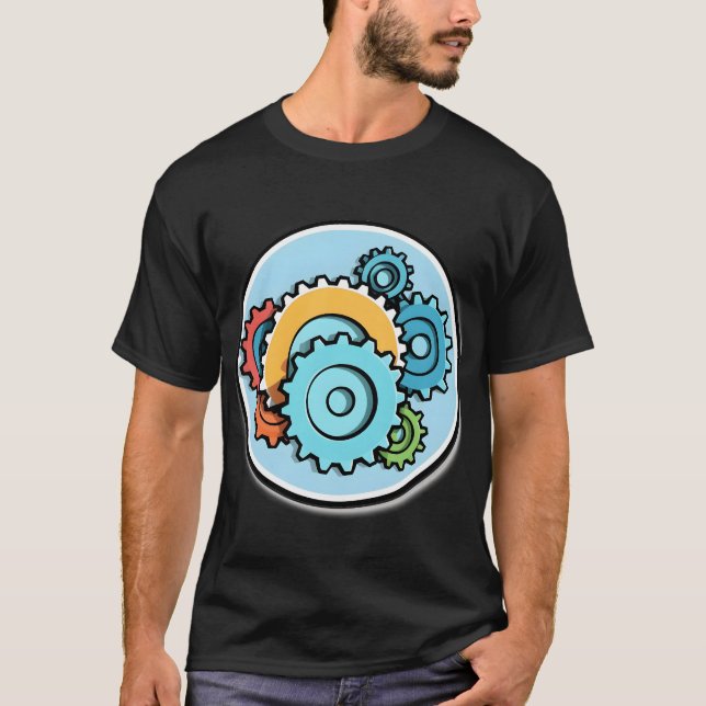 T-shirt Conception des engrenages (Devant)