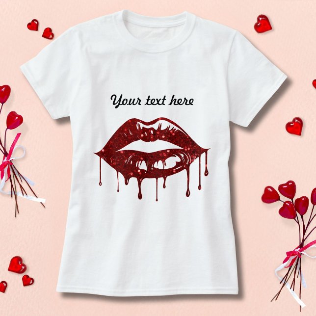 T-shirt Conception des lèvres de Parties scintillant de sé (Créateur téléchargé)