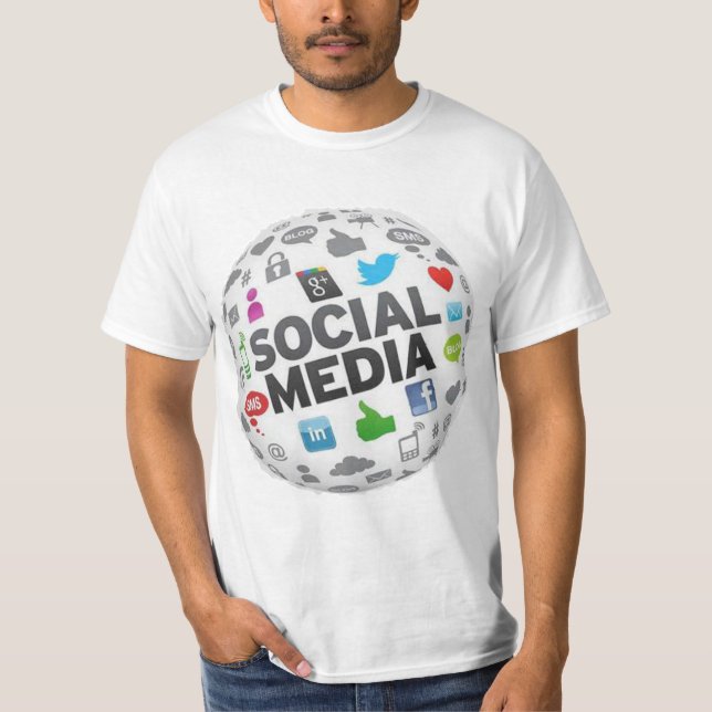 T-shirt conception des médias sociaux (Devant)