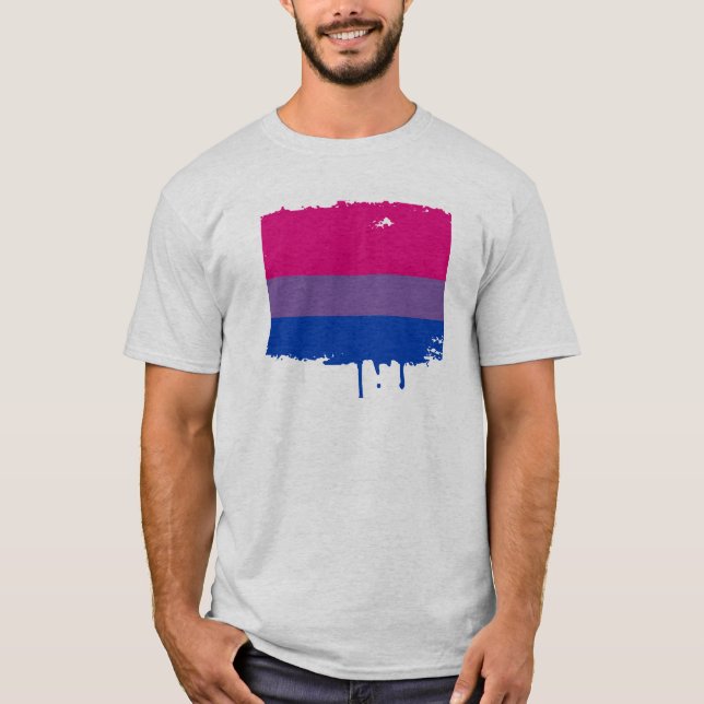T-SHIRT CONCEPTION DES RAYURES DE FIERTE BISEXUELLE (Devant)