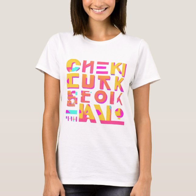 T-shirt Conception des rayures de renouveau Y2K - Nostalgi (Devant)