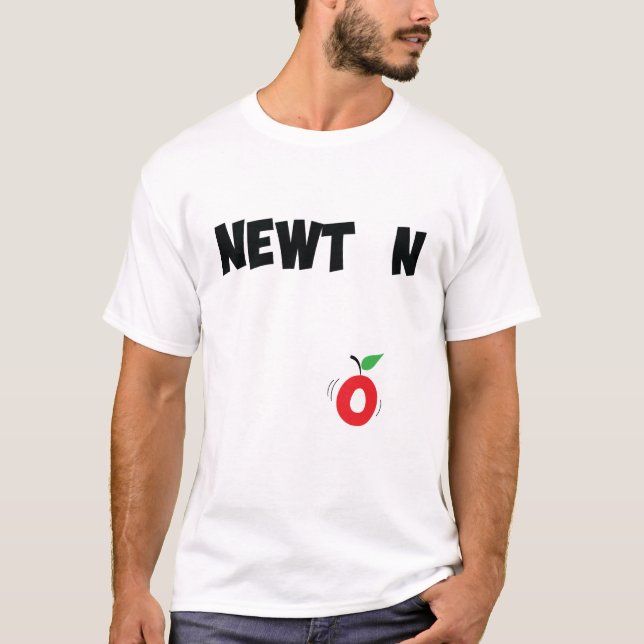 T-shirt Conception des textes de gravité d'Isaac Newton (Devant)