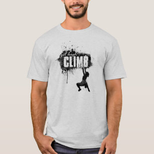 T-shirt Conception d'escalade de roche avec le grimpeur