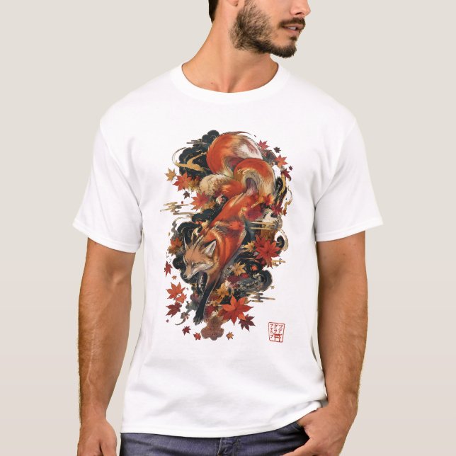 T-shirt Conception d'esprit de renard japonais Kitsune d'a (Devant)