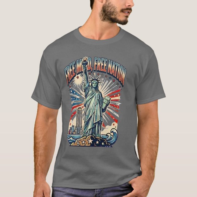 T-shirt Conception d'esprit libre nation libre (Devant)