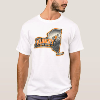 T-shirt Conception d'étiquette de carte de l'État de New Y