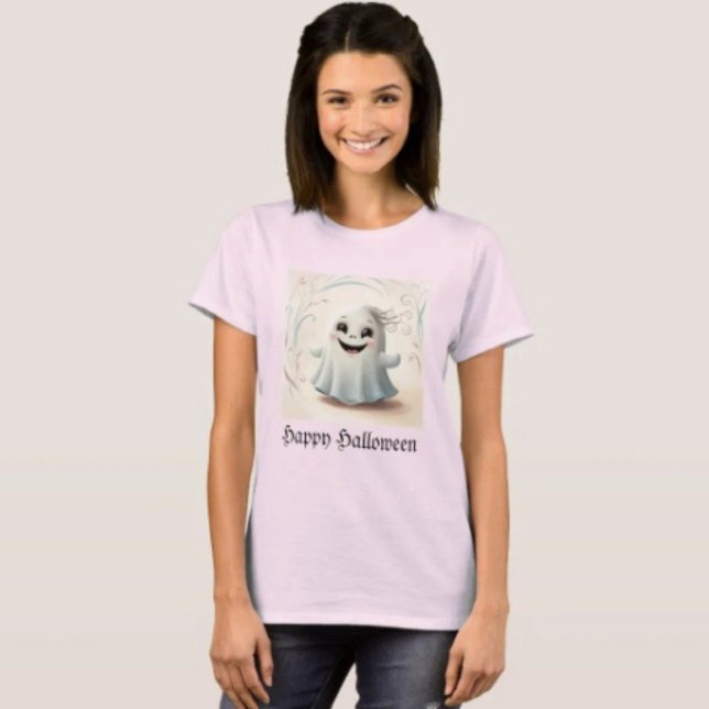 T-shirt Conception d'Halloween d'ami fantomatique adorable (Comfy tri-blend women’s tee feminine fit, scoop neck, short sleeves, relaxed fit.  

)